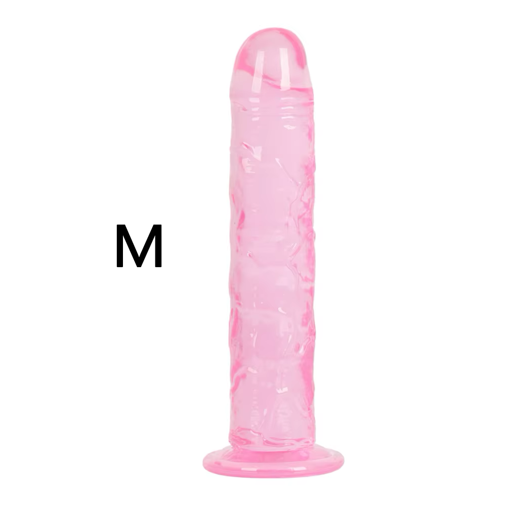 Dildos Jelly Colores Blanco/Morado/Rosado - S, M, L