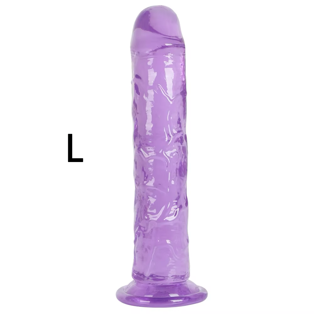 Dildos Jelly Colores Blanco/Morado/Rosado - S, M, L