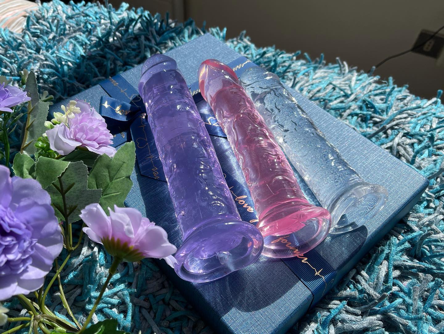 Dildos Jelly Colores Blanco/Morado/Rosado - S, M, L