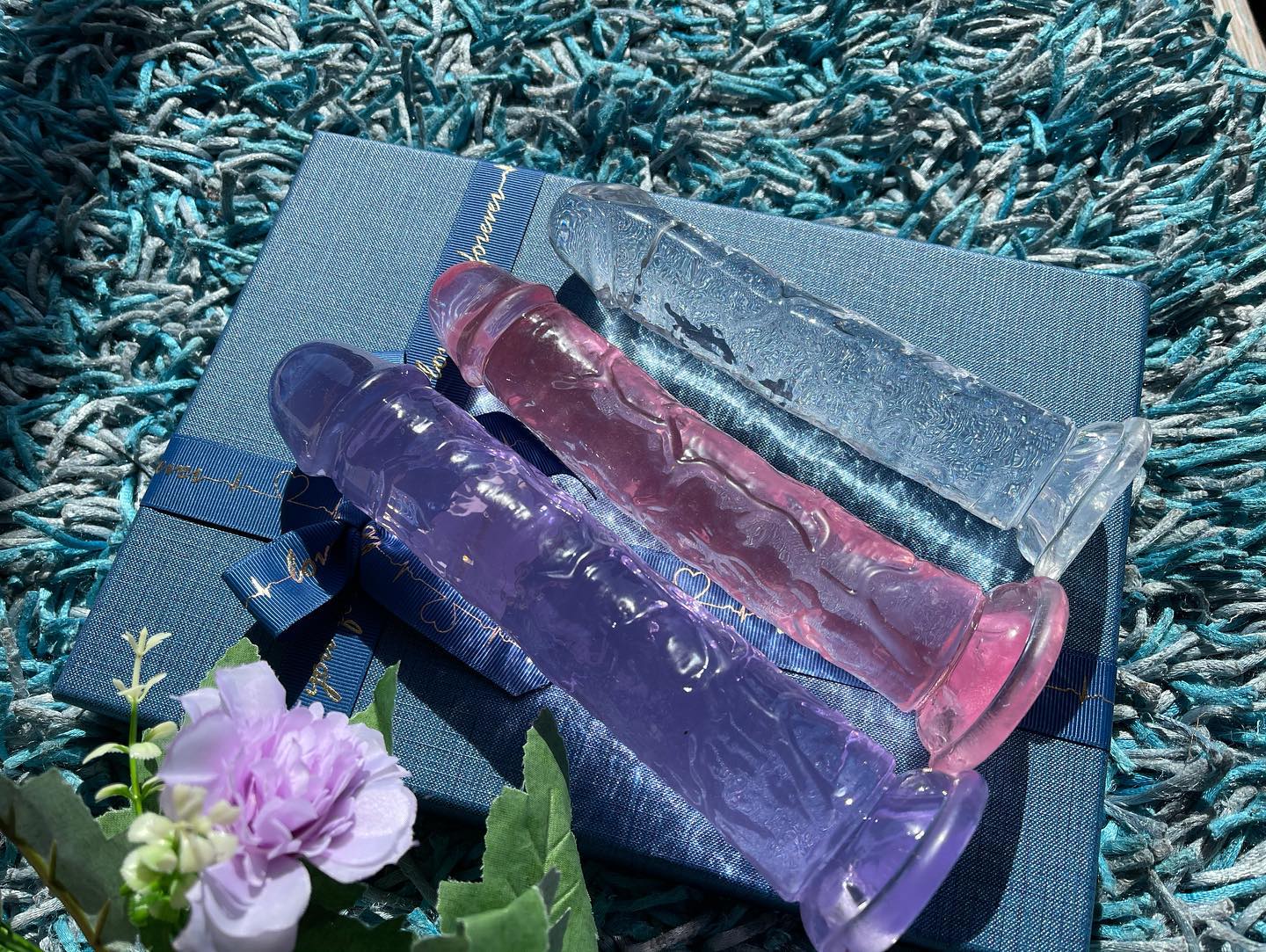 Dildos Jelly Colores Blanco/Morado/Rosado - S, M, L