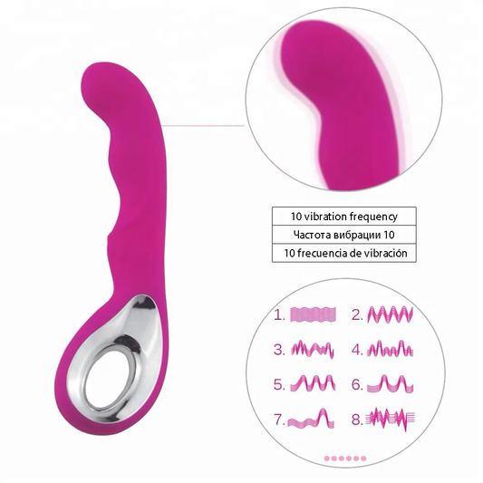 Vibrador Realista de Silicona Recargable Punto G - Morado, Rosado