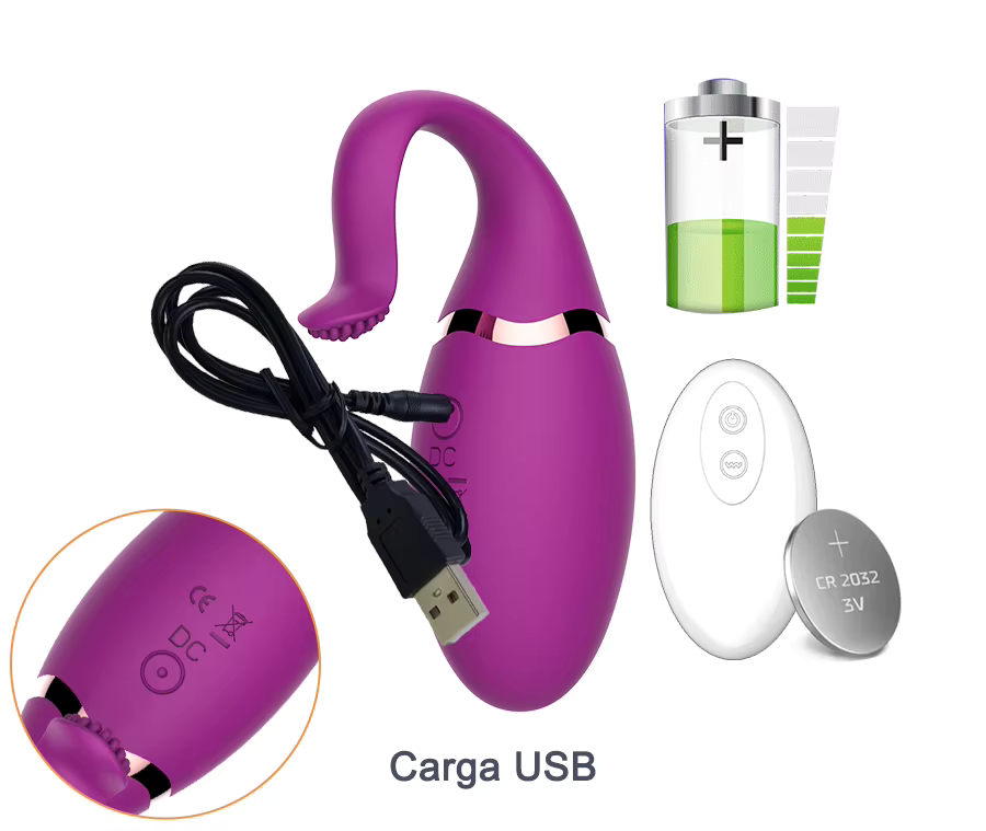 Vibrador Huevo Estimulador Clítoris y Punto G - Negro, Morado, Rosado