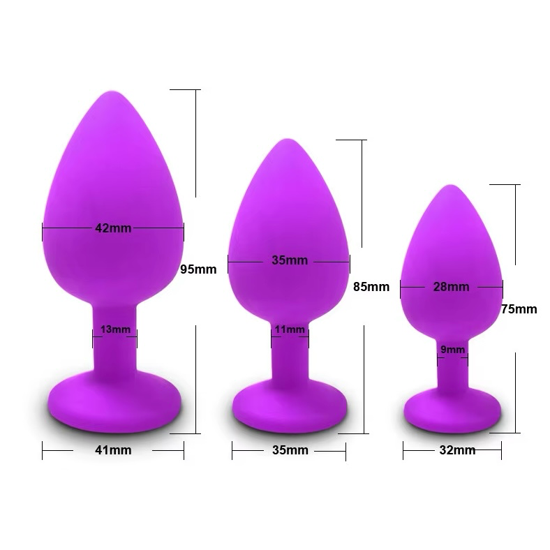 Plugs Silicona Negro, Morado, Rosado, Rojo - S/M/L