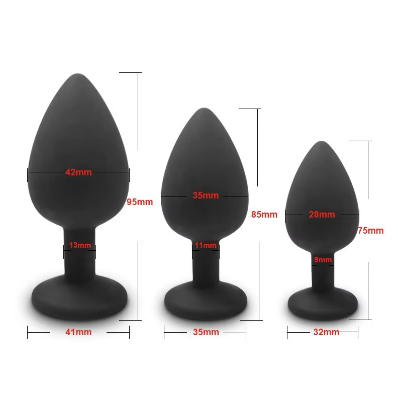 Plugs Silicona Negro, Morado, Rosado, Rojo - S/M/L