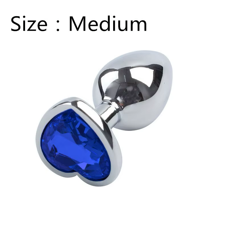 Plugs Metal Corazón Cristales de Colores - S/M