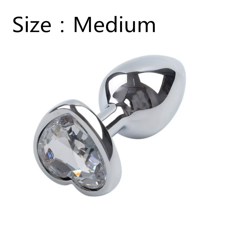 Plugs Metal Corazón Cristales de Colores - S/M