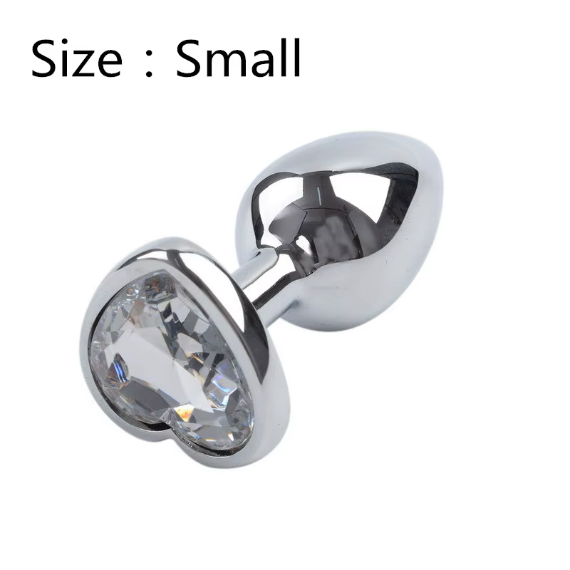 Plugs Metal Corazón Cristales de Colores - S/M