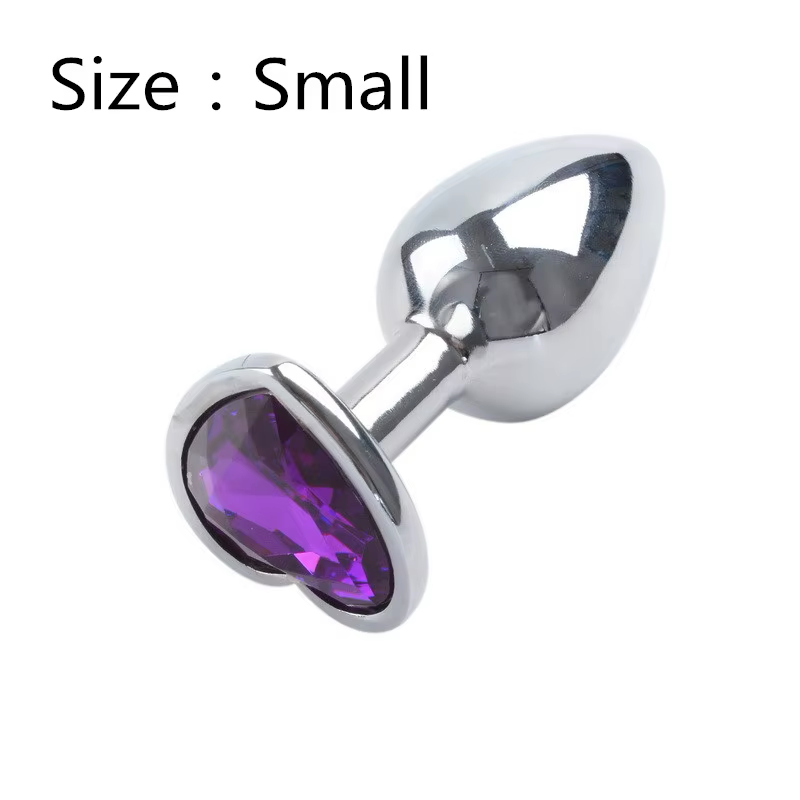 Plugs Metal Corazón Cristales de Colores - S/M